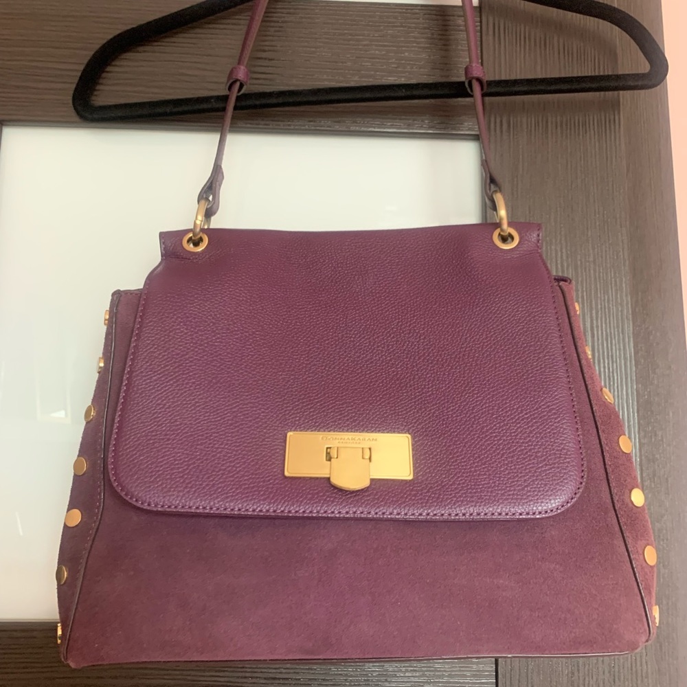 DKNY Satchel Bordo Suede Bag